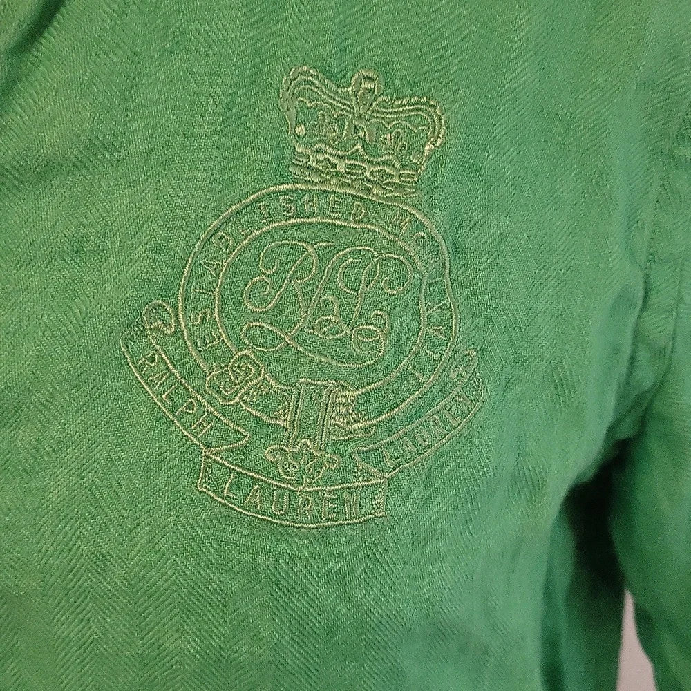 Lauren Ralph Lauren Linen Button Down Shirt 3/4 Sleeve sz S - Picture 3 of 8